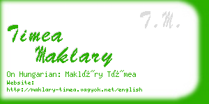 timea maklary business card